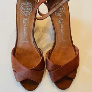 Jeffrey Campbell Sandal Tan Ankle Sandal Size 9 Wedge Sandal Ankle Cognac Sandal